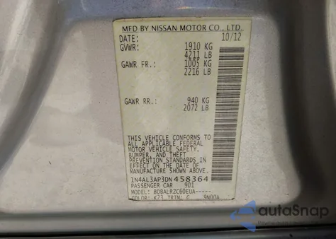 2013 Nissan Altima 2.5 S from USA, damaged, VIN 1N4AL3AP3DN458364